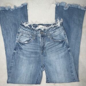 Trendy Frayed Hem Wide Leg Boutique Jeans